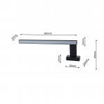 LED ΑΠΛΙΚΑ SHINE ΜΑΥΡΟ 11W LED 45CM 4000Κ